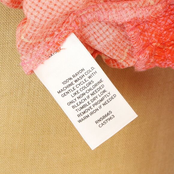 BP Nordstrom Wrap Surplice Crop Ian Bias Top L Orange Plaid Long Sleeve NEW B23 - Picture 6 of 6